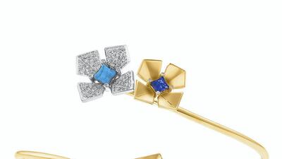 A cuff from the Geogami Flower collection by MKS Jewellery
