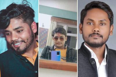 Vishal Sharma, 22, Abhishek Kushwaha, 27, and Anil Kumar Rajbhar, 27. Photo: Vishal Kushwaha