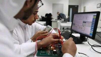 23-May-2012, Abu Dhabi Polytechnic, Abu Dhabi Abu Dhabi Polytechnic was established by the Institute of Applied Technology in 2010 to offer a dual educational-professional training system with multiple high-tech disciplines (specializations) to produce technologists and engineers to serve the UAE industrial manpower required for Abu Dhabi Economic Vision 2030. Fatima Al Marzooqi/ The National