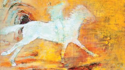 Chudo by Petro Bevza. A few artworks features horses, which Bevza says came from both his childhood memories as well as a more recent experience when he was learning to ride. Courtesy of N2N Gallery Nation Tower