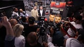 MMA great Khabib Nurmagomedov addresses the media in Dubai before a PFL bout between Usman Nurmagomedov and Alfie Davis. Chris Whiteoak / The National