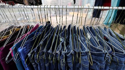 Garments at ukay ukay thrift shop Bodega on Hamdan Street, Abu Dhabi. Photo: Chris Whiteoak / The National