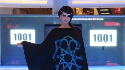 Mariam Al Medfaei, co-founder of fashion company 1001 Abayas, has spread awareness about the Expo 2020 by embroidering the Dubai Expo 2020 logo on abayas, shawls and scarves. Courtesy 1001 Abayas