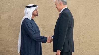 UAE President Sheikh Mohamed bin Zayed received his Lithuanian counterpart Gitanas Nauseda, President of Lithuania, prior to the opening ceremony of the Cop28 summit in Dubai, in 2023. UAE Presidential Court