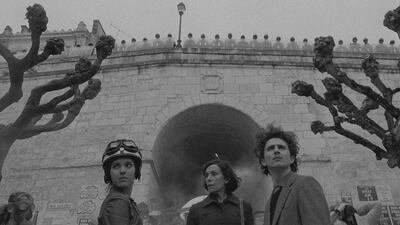 Lyna Khoudri, Frances McDormand and Timothee Chalamet in 'The French Dispatch'