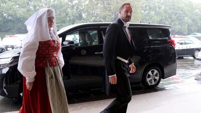 Norway's Crown Prince Haakon arrives at the Imperial Palace to attend the proclamation ceremony of the enthronement of Japan's Emperor Naruhito in Tokyo, Japan, October 22, 2019. REUTERS
