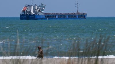 The Russian-flagged cargo ship 'Zhibek Zholy' was anchored off Karasu in Turkey for several days. AFP