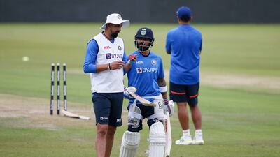 Ishant Sharma trains with Virat Kohli at SuperSport Park in Centurion. AFP