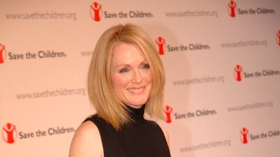 Julianne Moore, in a voluminous sleeveless dress, attends the 75th anniversary of the Save the Children gala at the Lincoln Centre in New York, US, on September 6, 2007. EPA