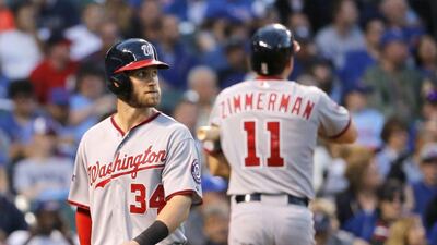 Bryce Harper has found himself in hot water recently after arguing over calls. Charles Rex Arbogast / AP Photo