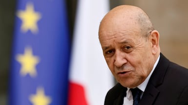 French envoy Jean-Yves Le Drian was in Beirut following the ceasefire. Reuters