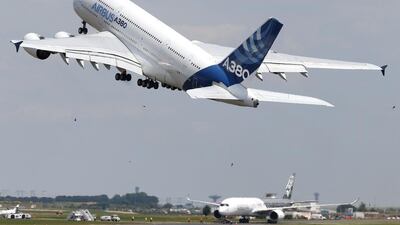 An Airbus A380, the world's largest jetliner, at Le Bourget airport near Paris. Airbus says rivals will try to undermine it if Brexit results in problems for the European firm. Pascal Rossignol / Reuters