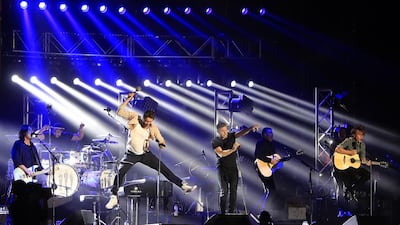 Take That performing at Dubai Media City Amphitheatre on Friday. Ravindranath K / The National