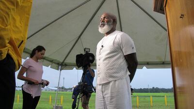 Cavalry Chapel Prison Ministries Director Norman Smith, pictured, discusses the execution of Mark Asay. Mr Smith spent two hours with Asay before his execution. He said Asay admitted spouting racial epithets prior to Booker's murder, but said he was drunk and angry, not a racist. "Until I heard that I would've never known that this man was tagged as a racist," said Smith. AP Photo/Jason Dearen