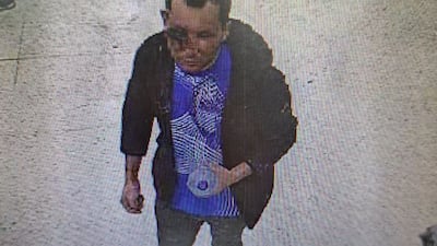 A CCTV image of Abdul Ezedi, the suspect in a chemical attack in Clapham, south London, in a Tesco supermarket in the north of the city at 8.48pm on January 31. PA