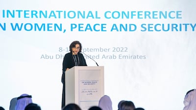 Dr Sima Bahous, executive director of UN Women, at the conference in Abu Dhabi.