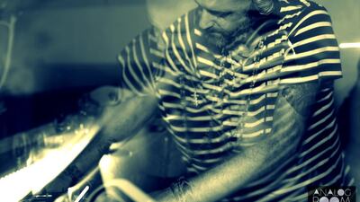 Shadi Megallaa performs at Analog Room, an alternative underground club in Dubai. Courtesy Sami Khatib / Threedots Photography