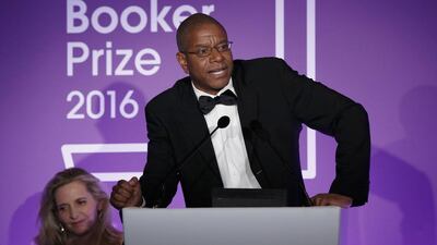 Winner of the 2016 Man Booker Prize for his novel The Sellout, Paul Beatty speaks at The Guildhall, London, on October 25. John Phillips / WPA Pool / Getty Images.