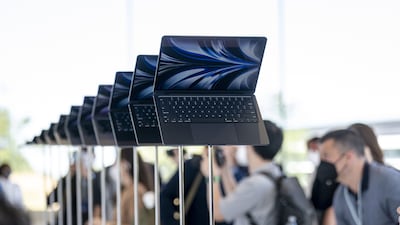 The MacBook Air is unveiled at the Apple Worldwide Developers' Conference at Apple Park campus in Cupertino, California in June 2022. Bloomberg