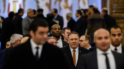 US Secretary of State Mike Pompeo in Egypt last week. Andrew Caballero-Reynolds, pool photo via AP