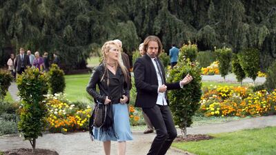 Meryl Streep as Ricki and Rick Springfield as Greg in the film Ricki and the Flash. Bob Vergara / Sony Pictures via AP