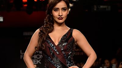 Actress Neha Sharma in a Sita Mikhail outfit. AFP