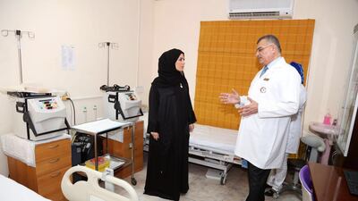 Dubai FNC member Azza bin Suleiman raised Dh255,600 through social media to buy a dialysis machine. Courtesy Azza bin Suleiman