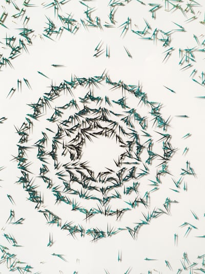 From Light to Dark in 3 Months by Alicja Kwade takes the form of an abstract arrangement of hundreds of clock hands. Photo: Jumeirah