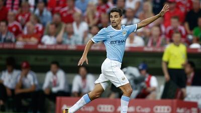 Jesus Navas shown during a 2013/14 Premier League match with Manchester City. VI Images / Getty Images / August 31, 2013