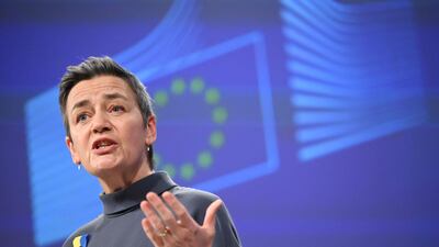 Vice President Margrethe Vestager said the European Commission had 'faced a situation of a defence industry without sufficient capacity to meet the sharp increase of demand'. AFP