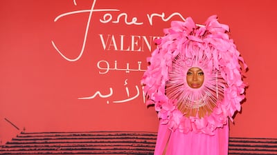 Naomi Campbell at the opening of Forever Valentino at M7 gallery in Doha. Getty Images