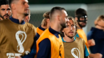 Croatia's Luka Modric and his teammates train. AP
