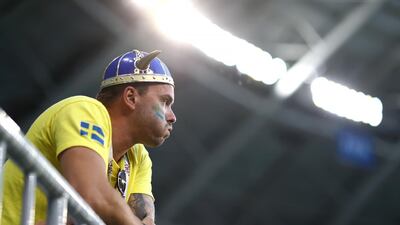 A Sweden fan looks dejected following his sides defeat. Ryan Pierse/Getty Images