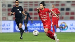 Iranian footballer Sardar Azmoun in action for Shabab Al Ahli against Al Wahda. Chris Whiteoak / The National