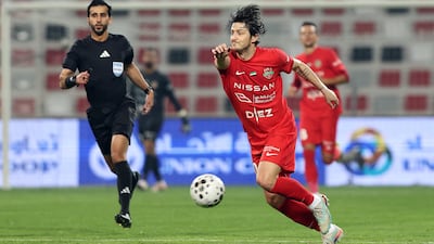 Iranian footballer Sardar Azmoun in action for Shabab Al Ahli against Al Wahda at Rashid Stadium, Dubai. All pictures by Chris Whiteoak / The National