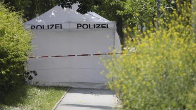 A police tent near the school. AFP