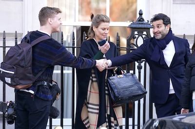 Amanda Staveley (centre) and Mehrdad Ghodoussi (right) in London. File