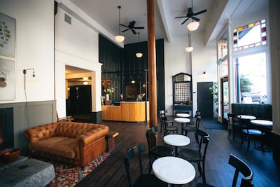 The lobby of The Society Hotel, Portland. Courtesy The Society Hotel