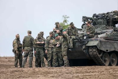 German troops are among those stationed in Lithuania as part of Nato's deterrent to Russia on the eastern flank of Europe. AFP