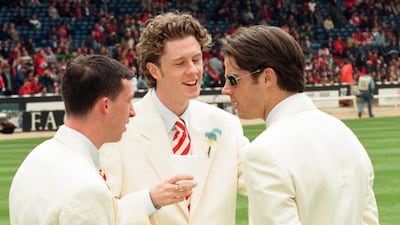 No 7 - white state: Liverpool's Robbie Fowler, Steve McManaman and Jamie Redknapp in their infamous white suits at Wembley before the FA Cup Final against Manchester United in 1996. Getty