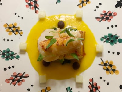 The lobster course gets 10 out of 10 for taste and presentation. Dean Wilkins / The National