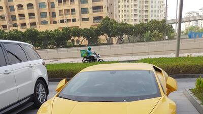 Farah Hashi hired the Dh1.3 million Lamborghini Huracan on July 30. Patrick Ryan / The National