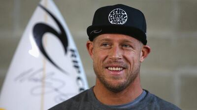 Australian surfer Mick Fanning speaks to the media during a press conference on Tuesday in Sydney after returning from the JBay Open where he was attacked by a shark. Mark Kolbe / Getty Images / July 21, 2015