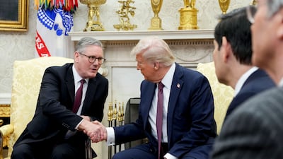 Keir Starmer, UK Prime Minister, with US President Donald Trump. The pair are at odds over involvement in the war on Iran. Bloomberg via Getty Images