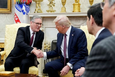 Keir Starmer, UK prime minister, left, meets US President Donald Trump in the White Hous. Getty Images