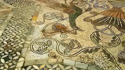 A detail of the mosaics on the floor in the Basilica of San Marco, damaged by last week's flooding in Venice last week. Emilano Crespi / EPA
