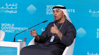 Yousef Al Otaiba, Minister of State and UAE ambassador to the US, at the World Governments Summit in Dubai on Wednesday. Antonie Robertson / The National