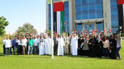 Hamdan Bin Mohammed Smart University gathered on UAE Flag Day. Courtesy Orient Planet