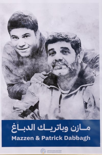 Mazen Dabbagh and his son Patrick. EPA
