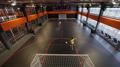 The children's club has a basketball and football indoor court